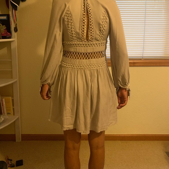 FREE PEOPLE grey detailed long sleeve DRESS - Picture 4 of 6